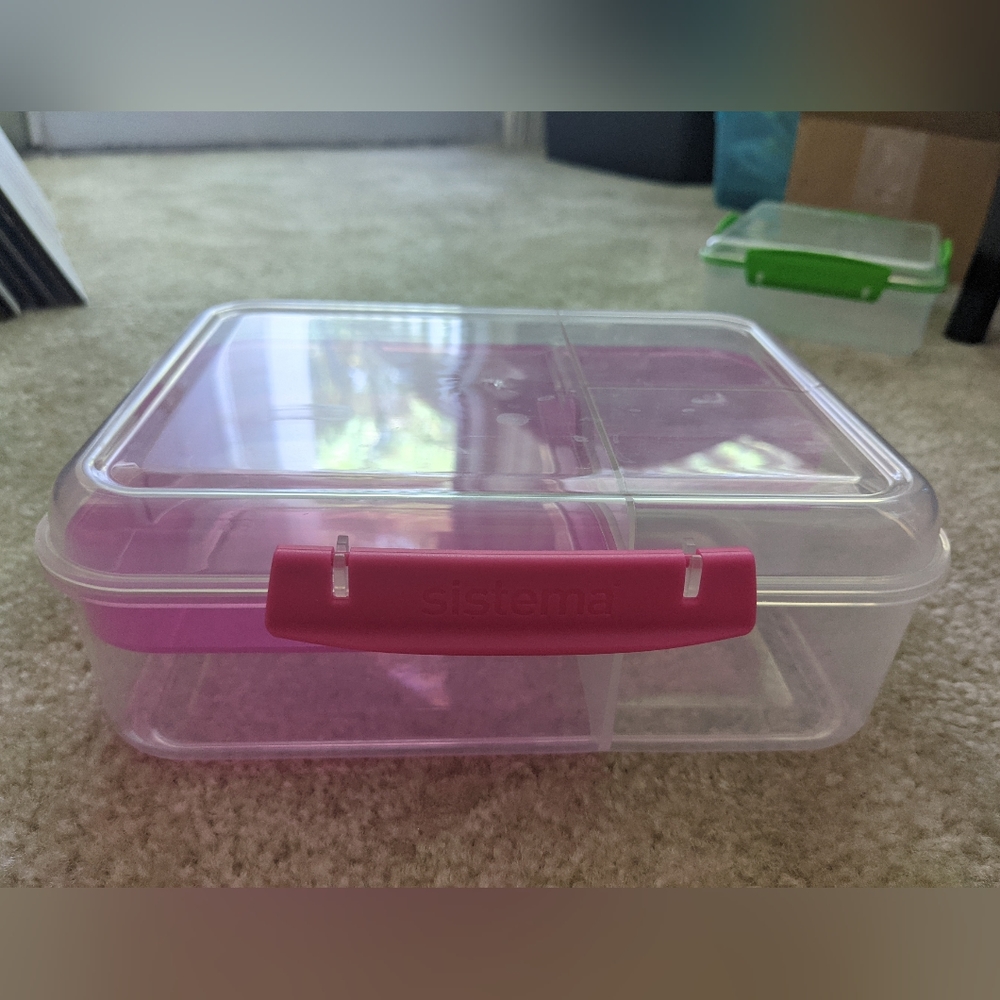 New Sistema Bento Box Lunch Box, Pink, Large